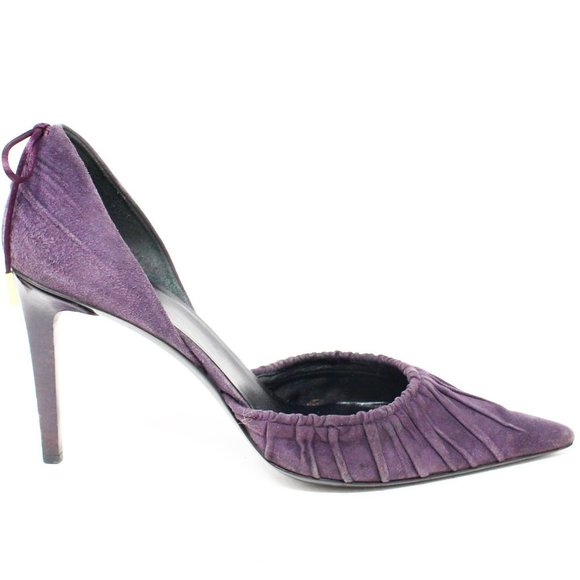 GUCCI Purple Suede Heels - Picture 3 of 8